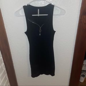 Black Mini-Dress with sliver zipper